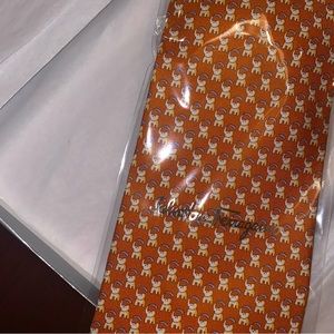 Salvatore Ferragamo Orange Elephant Tie
